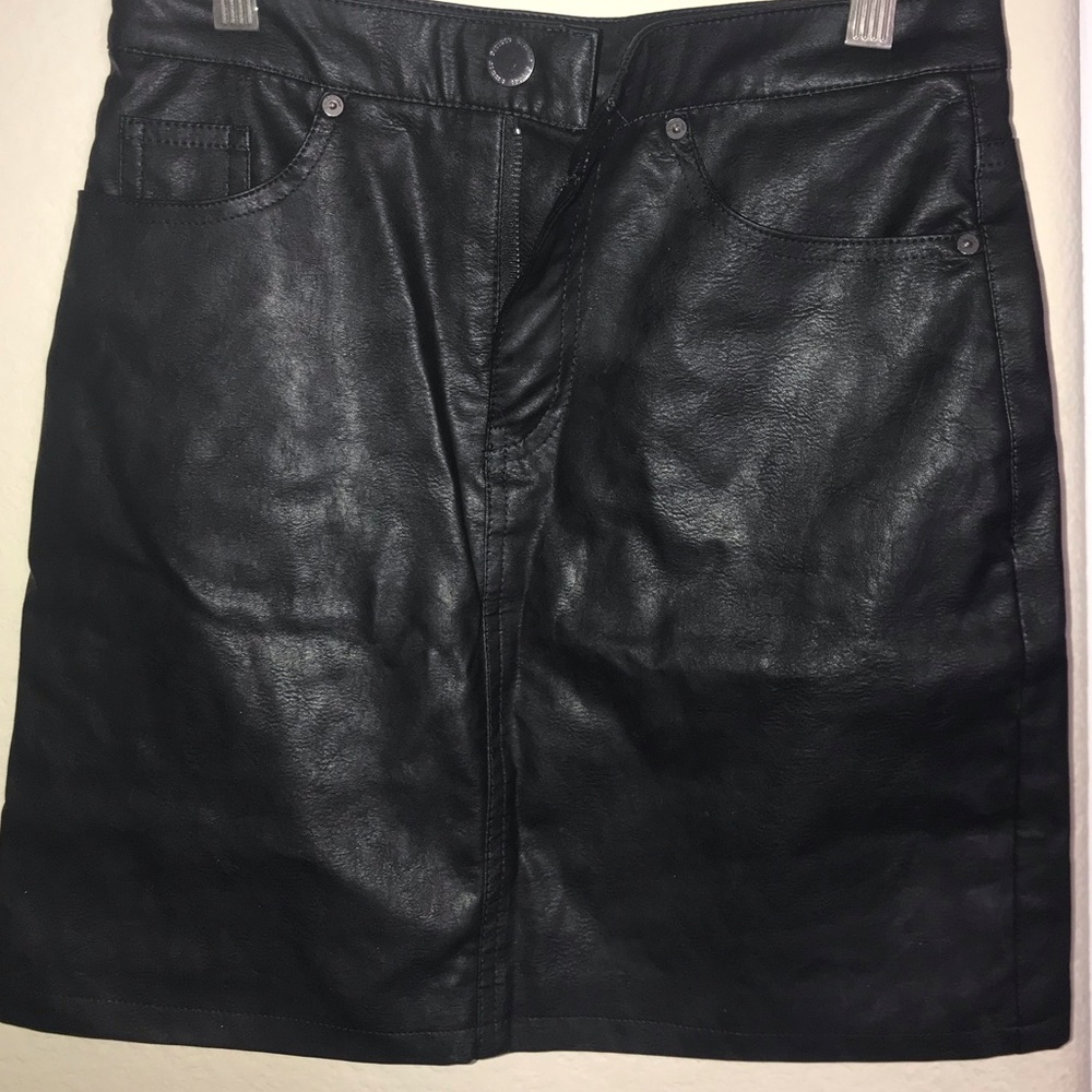 Black leather skirt